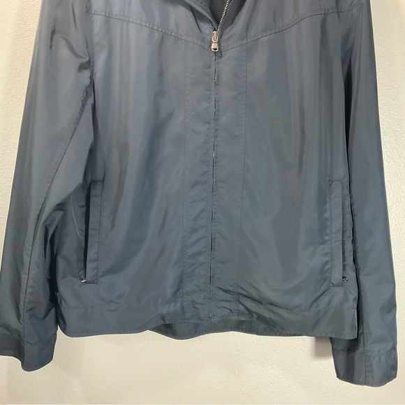 Theory Stand Collar windbreaker jacket unisex size Large dark blue - Picture 3 of 8